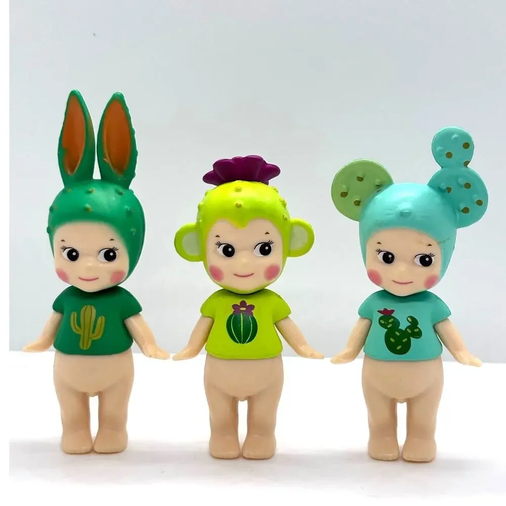 Set of 3 New Unbranded Kewpie/Angel Mini Figures, Cactus Theme, Open Boxes
